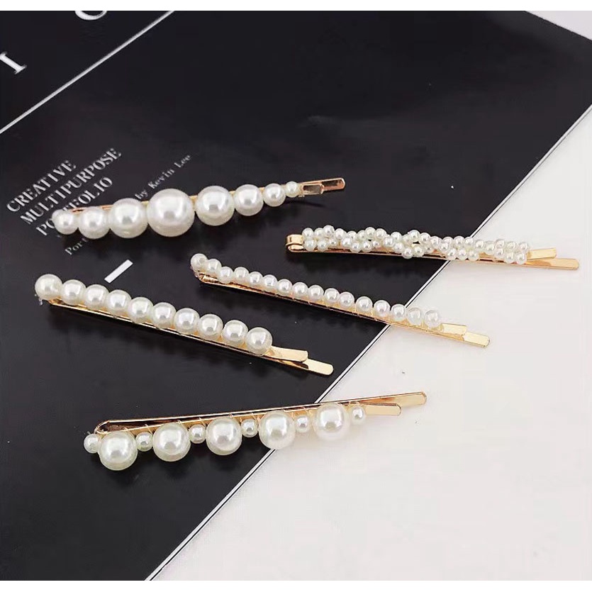 Jepitan Rambut Poni Mutiara /Pearl Hairpin Korean Aksesoris Wanita Import