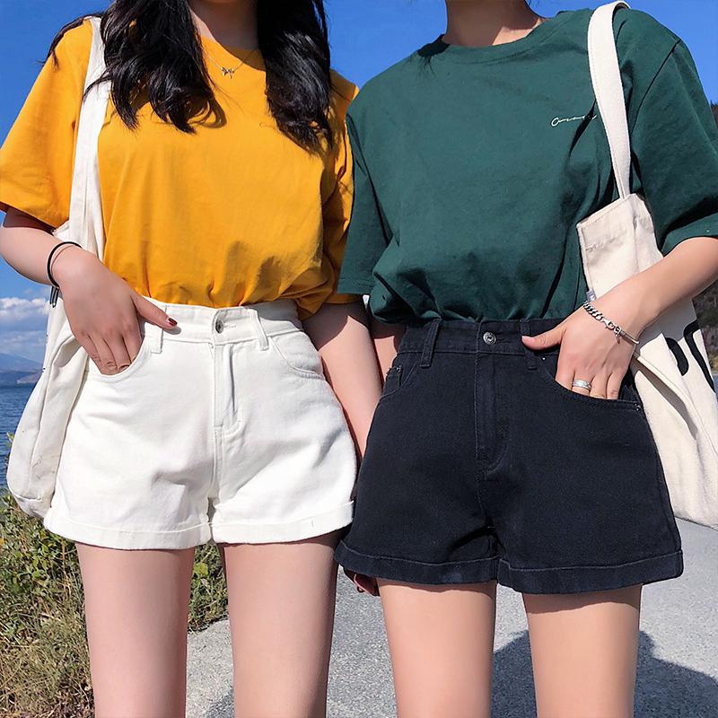 Celana Pendek Denim Casual Model High Waist Versi Korea Celana Pendek Denim Casual Model High Waist Versi Korea