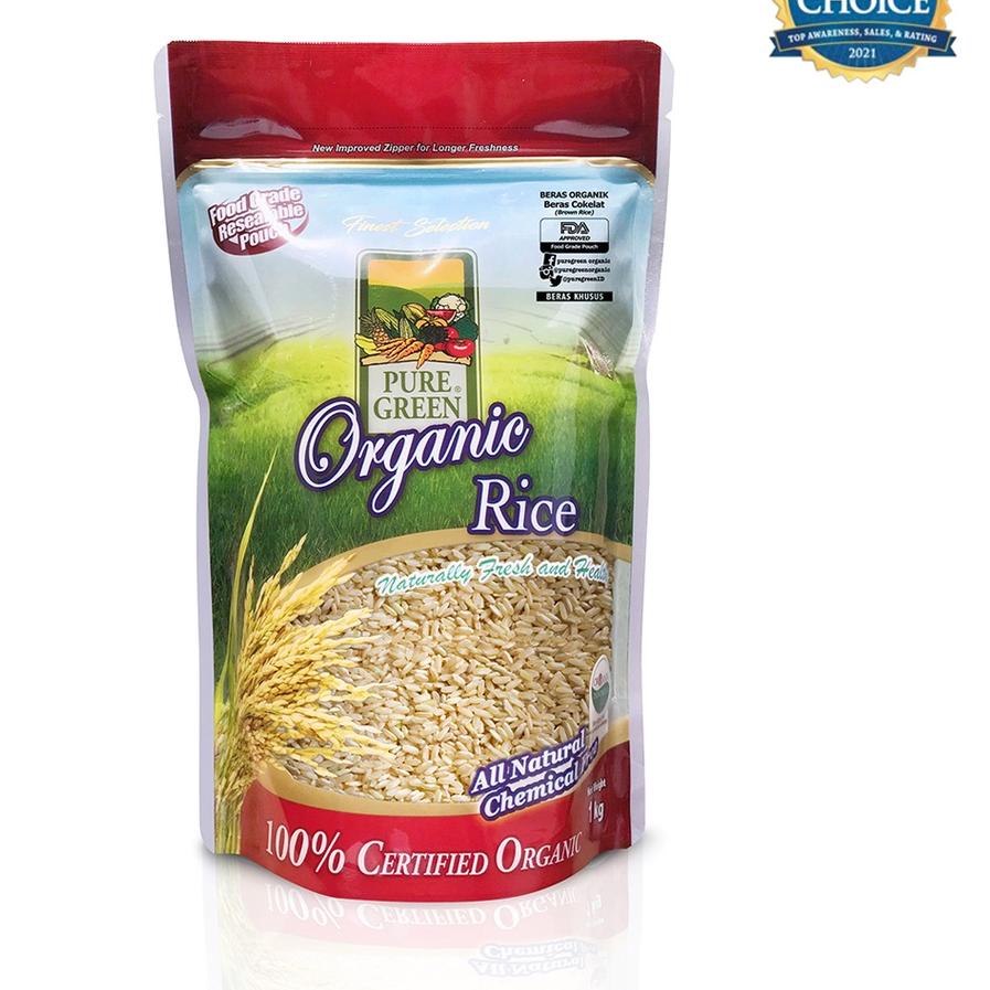 

Terlaris Puregreen Organic Rice Beras Organik Beras Coklat Brown Rice 1 kg