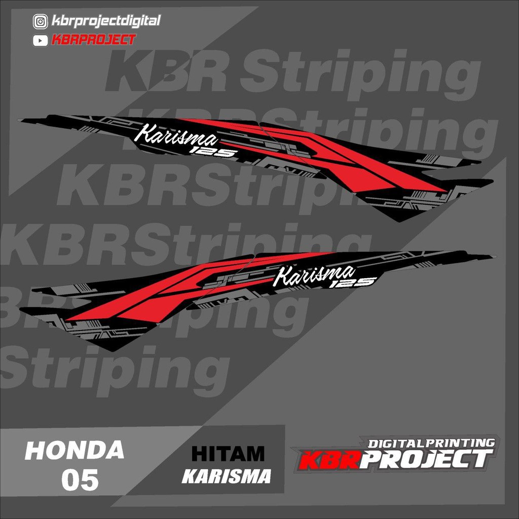 Jual Cod Stiker Motor KARISMA Sticker Striping List MotoR HONDA KARISMA 05 Racing KARISMA Indonesia Shopee Indonesia