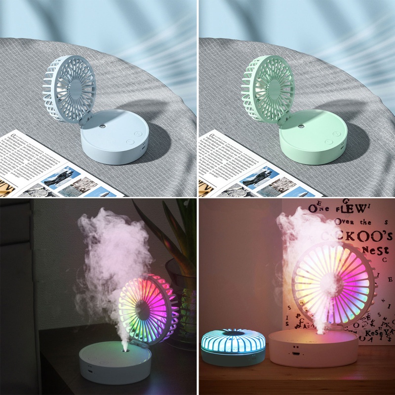 Vivi Kipas Angin Humidifier Kipas Angin Tiga Kecepatan Mute Lampu Malam Kipas Pendingin Built-In USB Fan