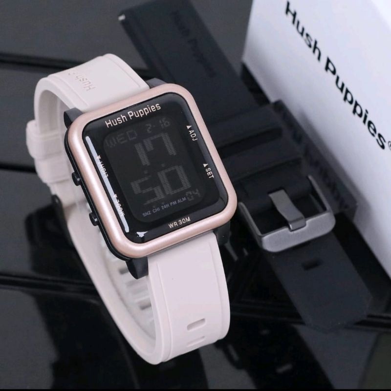 Jam Wanita Digital Hush Puppies Free Strap Original