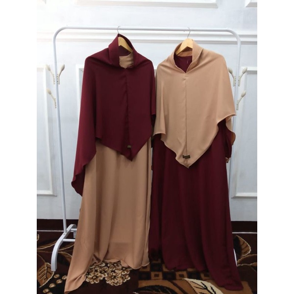 [HUSNA HIJAB] ARUNA SET SERIES / GAMIS SET KHIMAR SYARI