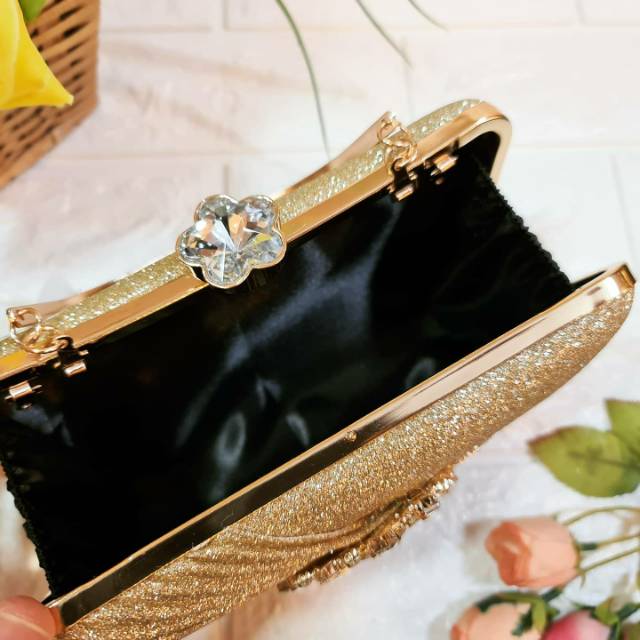 Tas Pesta JAYLA Embellished Crystal Box Clutch