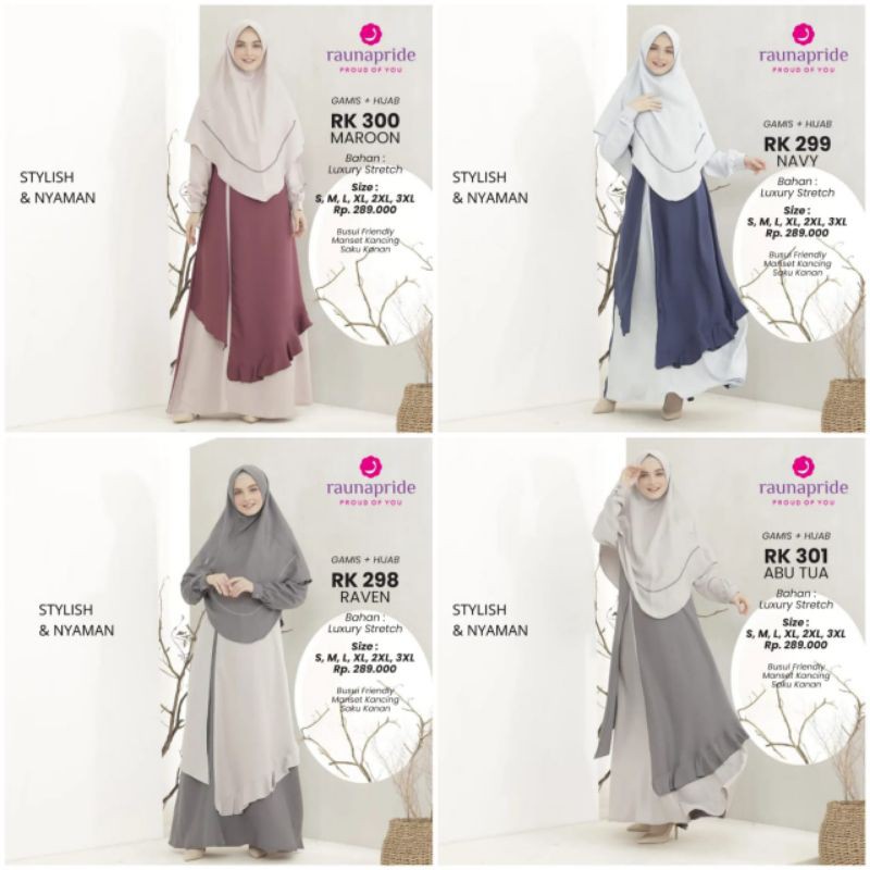 Gamis Rauna set RK 298 - RK 301
