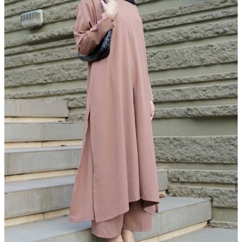 SET TUNIK SALLVIA POLOS PREMIUM WOLFIS (BISA COD)
