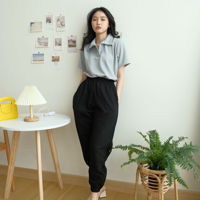 Laura Jogger Pants - Long Pants - Celana Wanita Casual - Korean Style