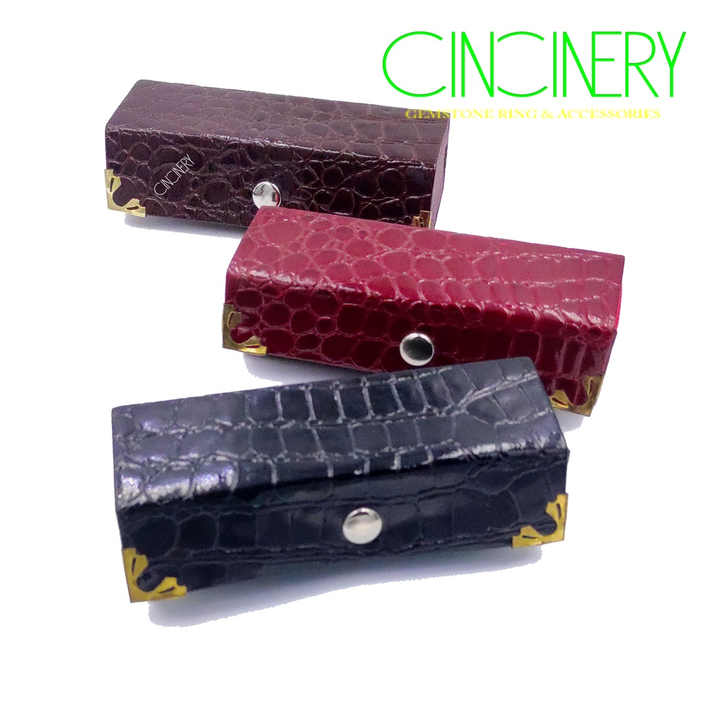 dompet saku kotak perhiasan ring cincin batu  akik permata