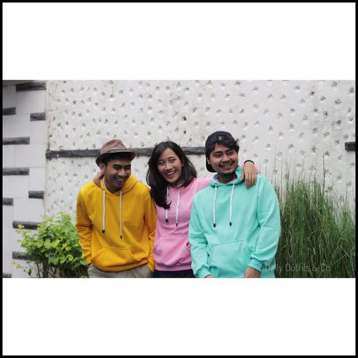 TERLARIS JAKET SWEATER POLOS HOODIE JUMPER HIJAU MINT