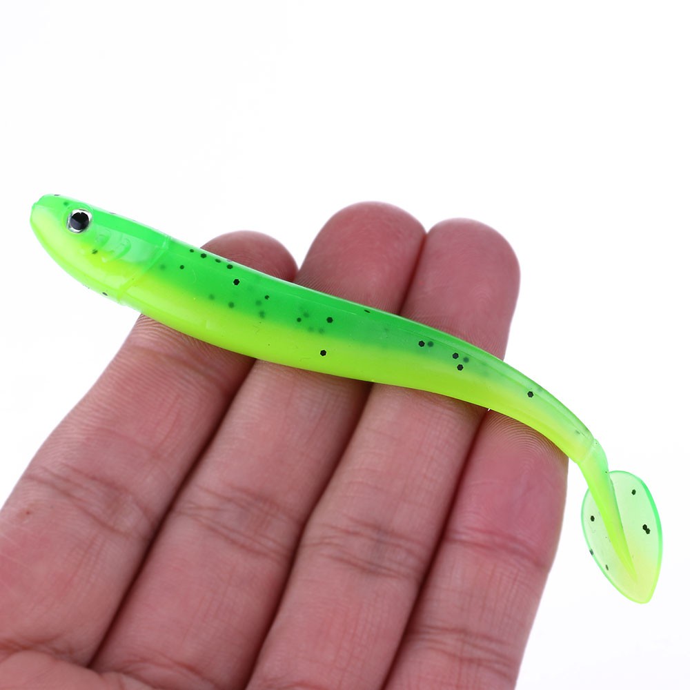 HENGJIA 6pcs/bag Worm Bait 10.5cm/4.7g Big Soft Fishing Lure Silicone Bait With T Tail Fake fish