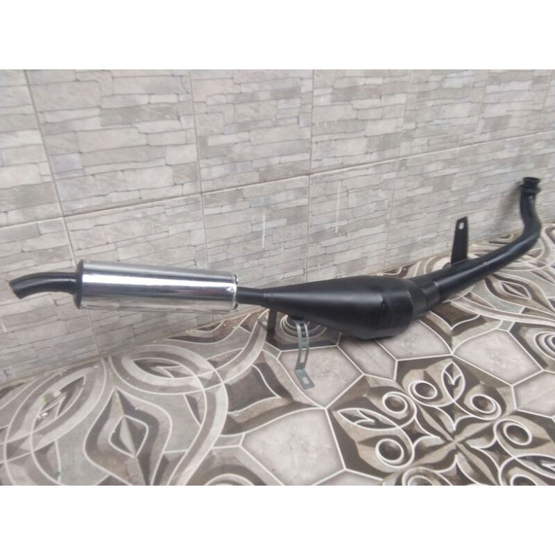 Knalpot  racing FIZ R full croom  RC100 tornado zigma alfa satria 2tak-Rc100 hitam