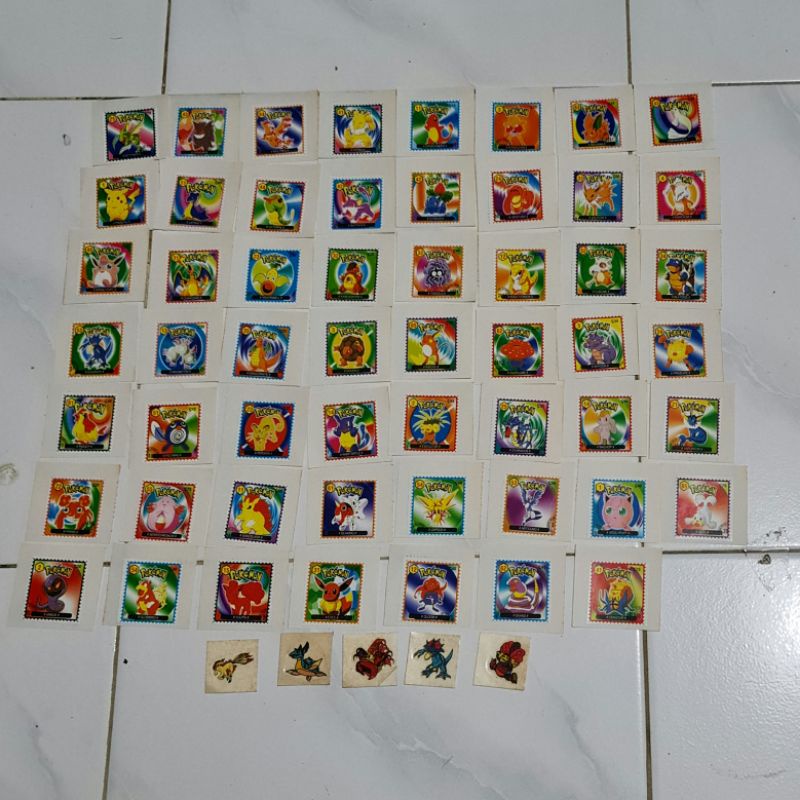 

Pokemon Coin Tazos Stiker Stempel Perangko Kantor Pos Jadul 1 set