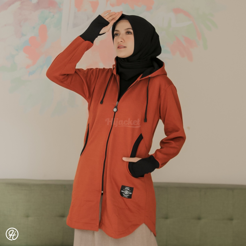 JAKET WANITA MUSLIMAH HIJACKET ELEKTRA ORIGINAL HIJABER SYARI HIJAKET PANJANG Syari-4
