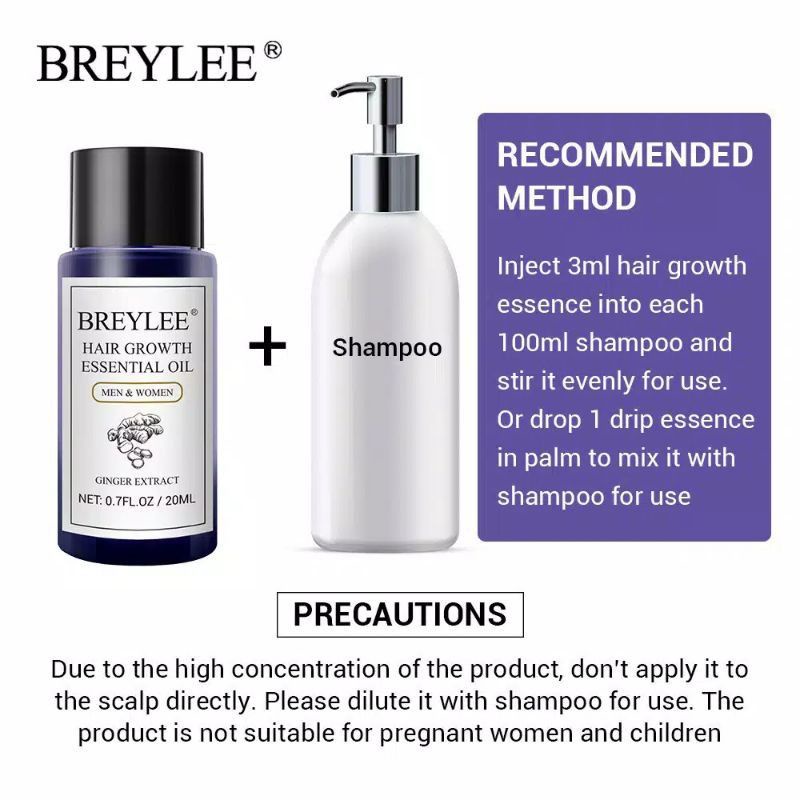 Breylee Serum Penumbuh Rambut | Hair Growth Essential Oil - Mencegah kerontokan Rambut (20ml)