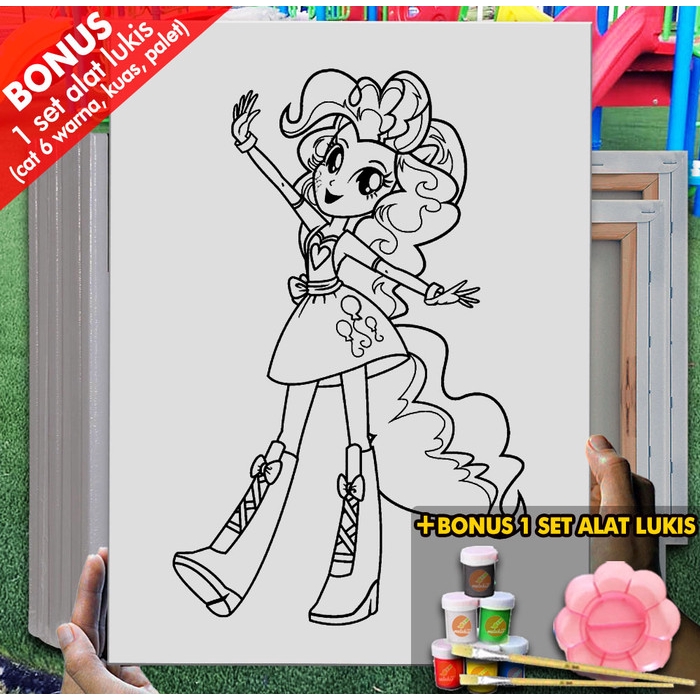 Kanvas Gambar Little Pony Manusia 30x40 cm MEL1150 Mewarnai Coloring