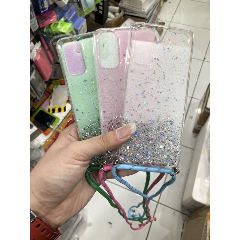 OPPO RENO 6/5/4/RENO 4F/A53/A33/A15/A92/A52/RENO 3/2/2F CASE TALI GANTUNGAN NAGITA GLITER LANYARD