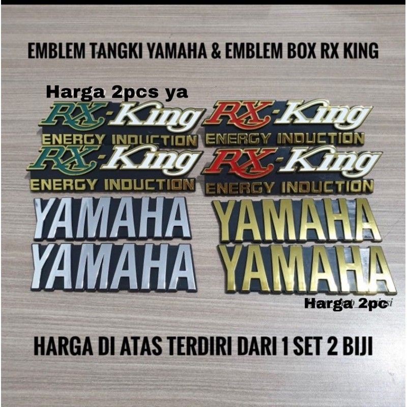 emblem yamaha rxking  CROME GOLD HARGA 2PCS  RXK RX KING LAMA RXS