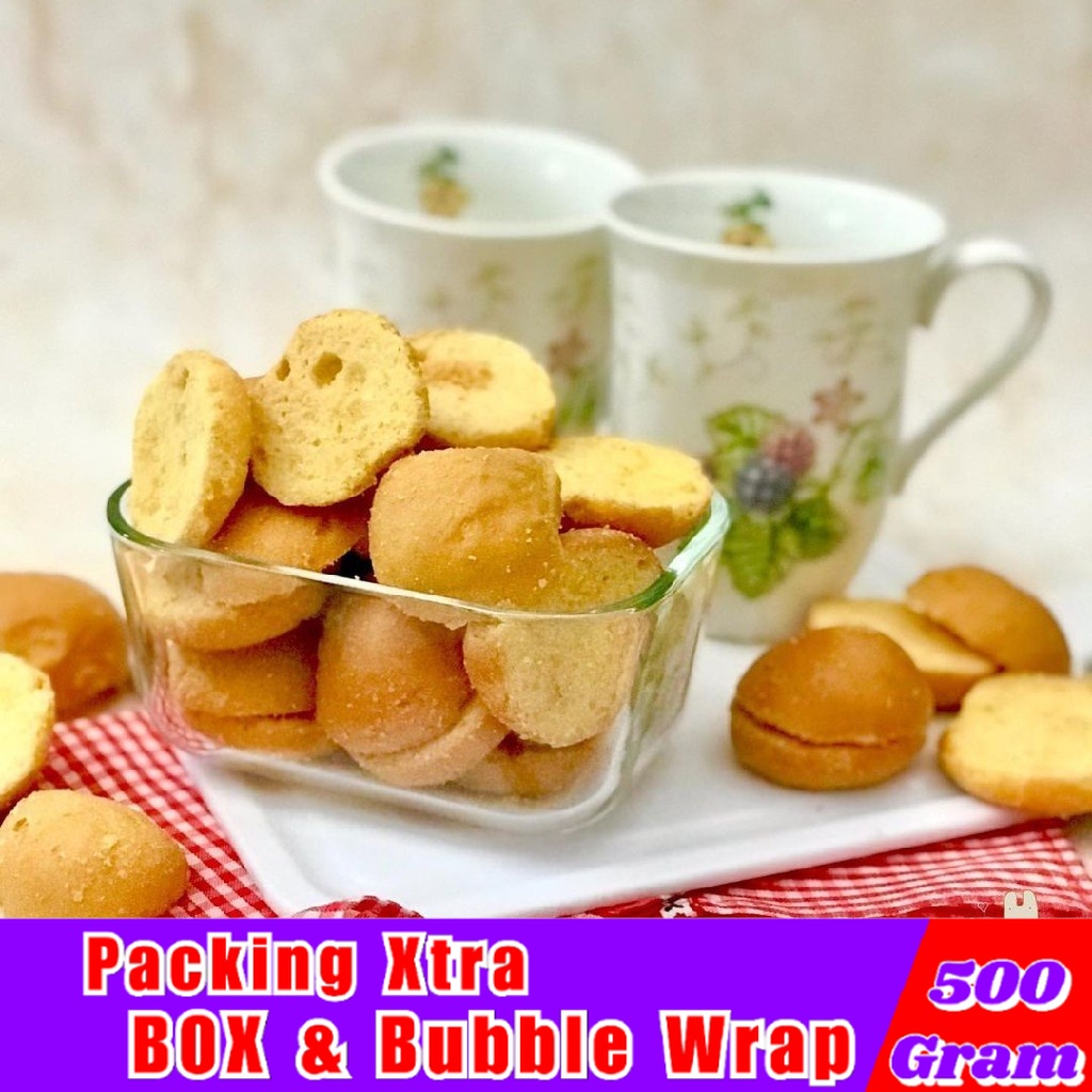 

Bagelen Vanila 500gr / Roti Bagelan Bandung - Hufaida Snack makanan ringan