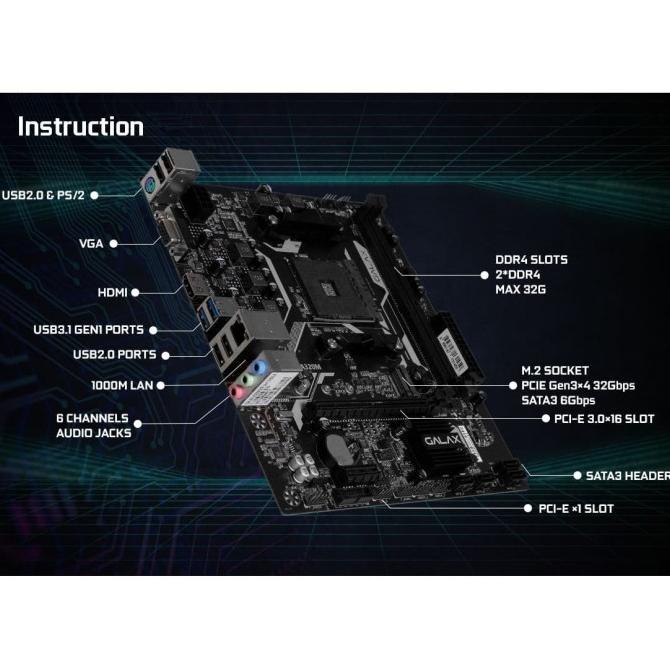 Terbaru Galax A320M Motherboard Socket Am4