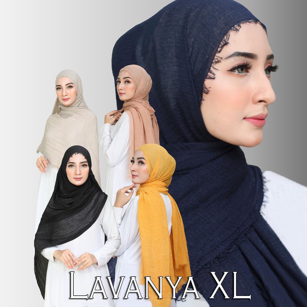 Hijab muslimah Pashmina Lavanya XL crinkle