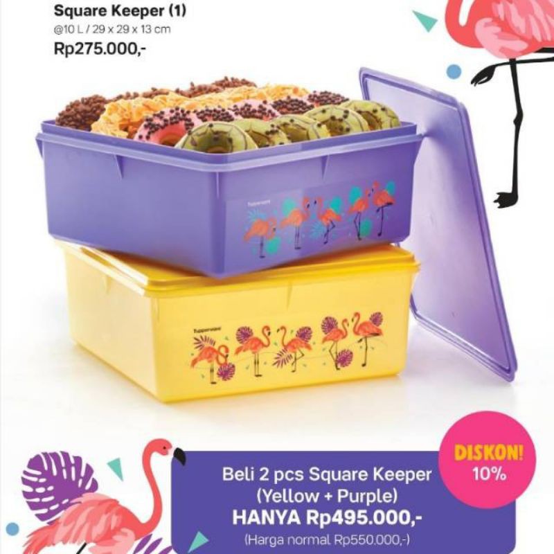 square keeper tupperware ungu
