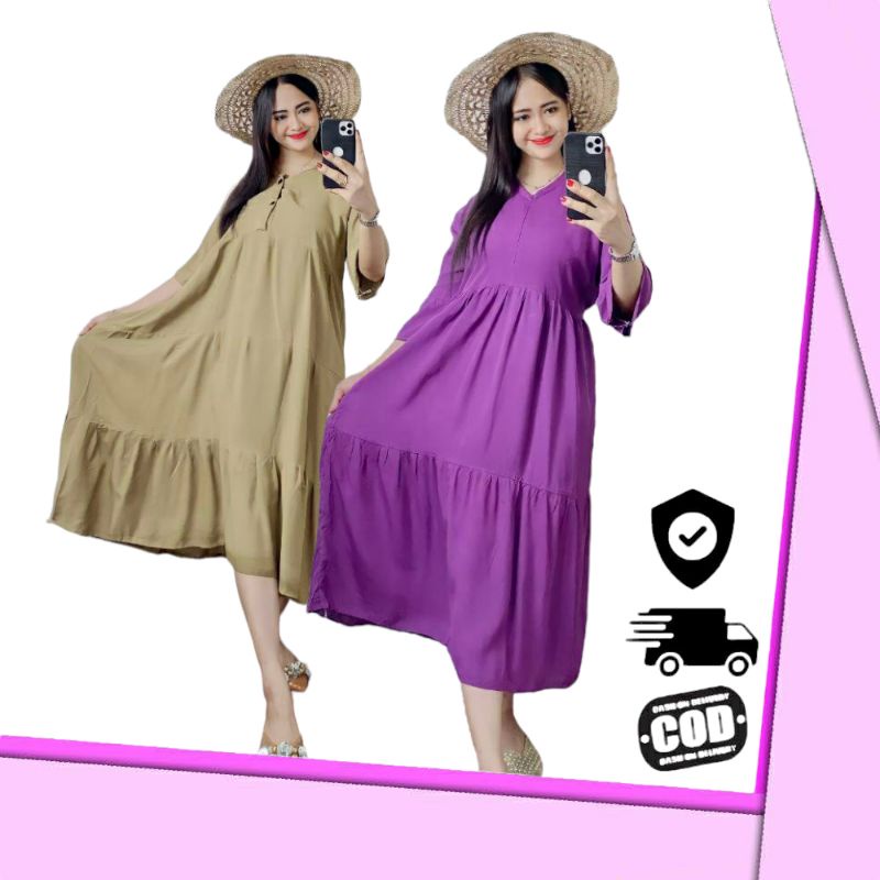 Baju daster rayon bumil dan Busui Kekinian Jumbo Ibu Hamil Rayon Prmium murah Daster Rempel Bawah po