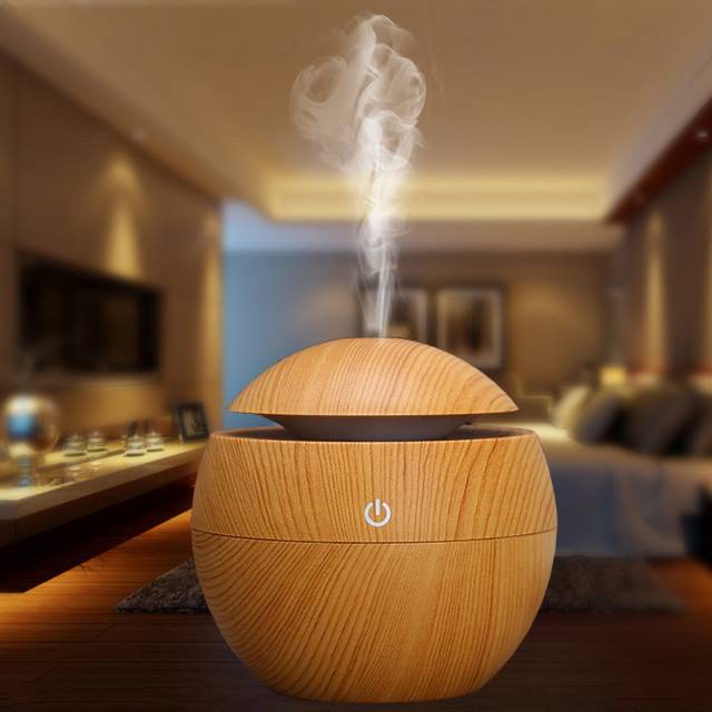 Difuser Air Humidifier Aromatherapy Desain Kayu - HUMI H41