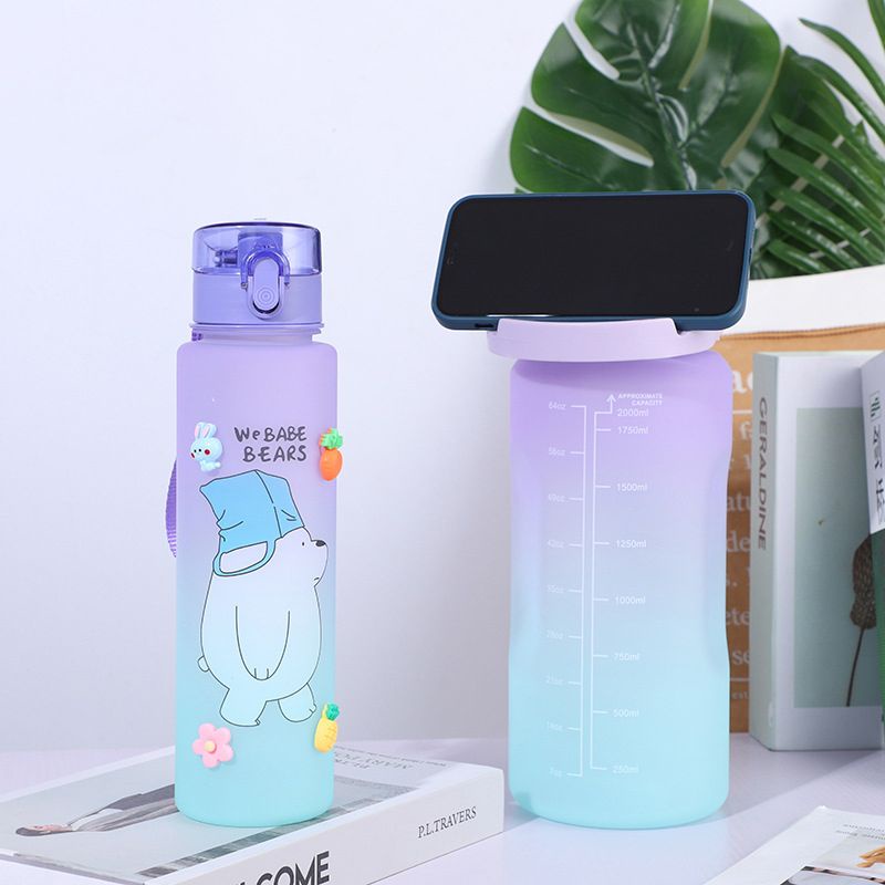 Botol Minum Couple Pasangan beranak Gradasi 2000 ml dan 800 ml Webabe Bear