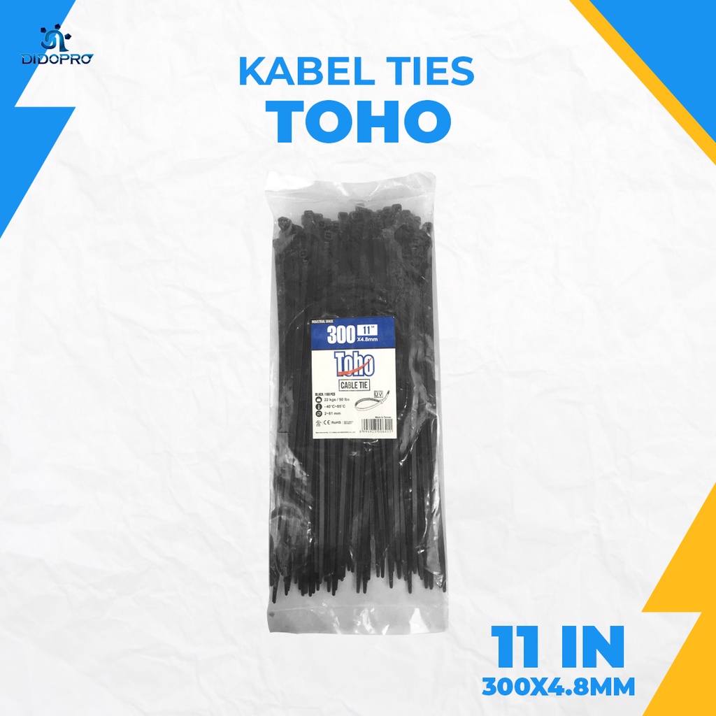 Kabel Ties 30cm 4,8mm Hitam TOHO