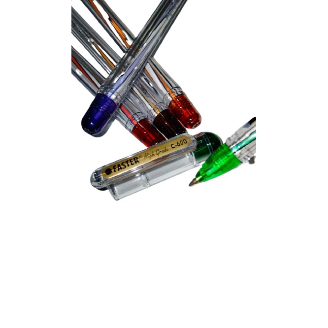 

Faster Ballpoint /Pulpen C600, 0.7mm Black, Blue 1 Box 12pcs