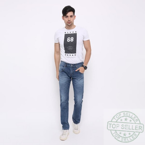 (Celana Murah) Edwin Celana Jeans 508-12-33 Slim Fit Pria Panjang Medium blue - Biru Muda, 36 |DXT