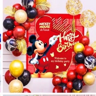 Paket set dekorasi ulang tahun anak laki2 mickey  full set + spanduk banner