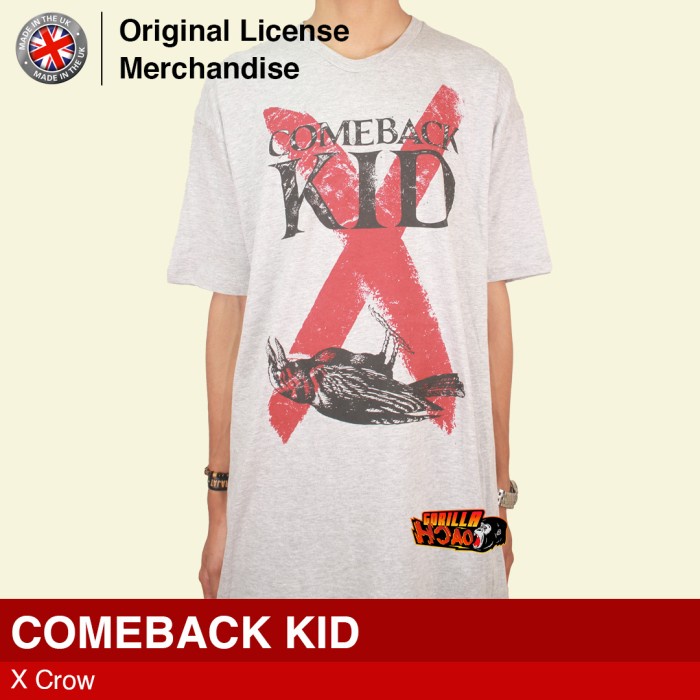 Kaos Baju Tshirt Pria Wanita Unisex Band Musik COMEBACK KID Original X Crow