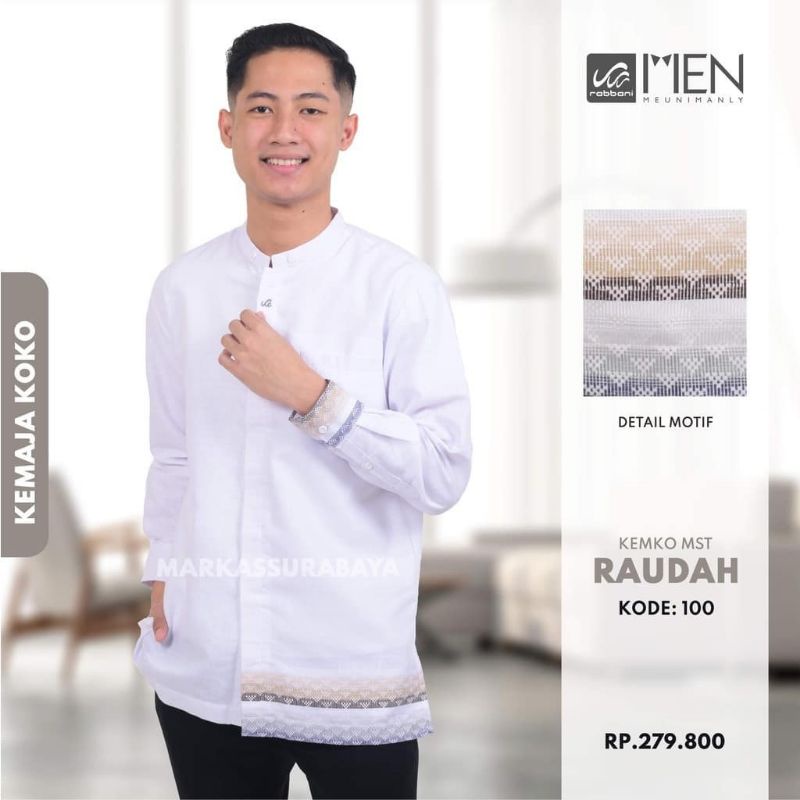 kemko rabbani - baju koko rabbani - koko rabbani terbaru - baju koko warna putih panjang - kemko rau