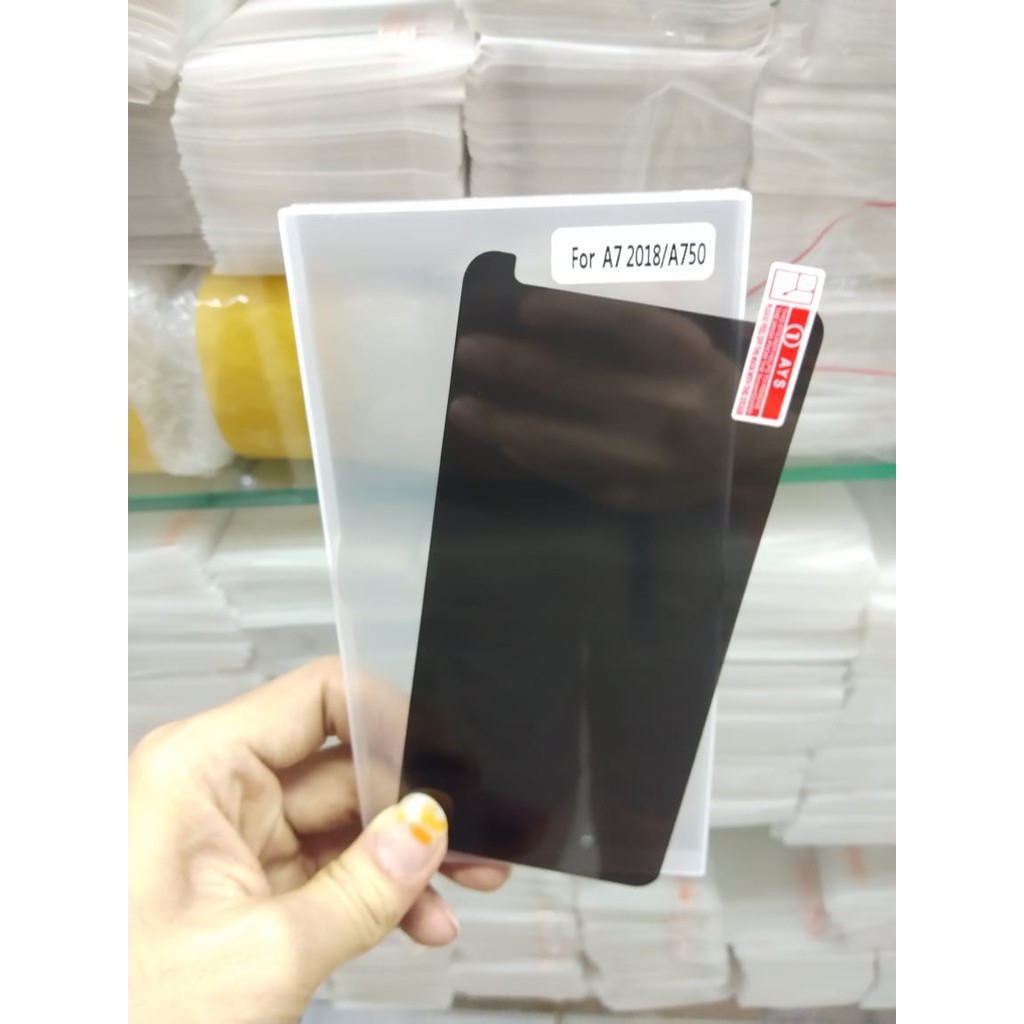 TEMPERED GLASS SPY SAMSUNG A7 2018 ANTI GORES KACA PRIVASI - SCREEN PROTECTOR