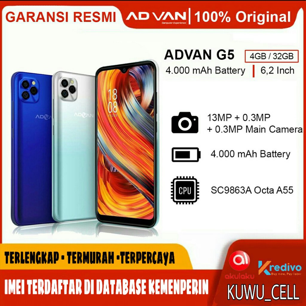 Advan G5 Ram 4/32Gb Garansi Resmi 1 Tahun