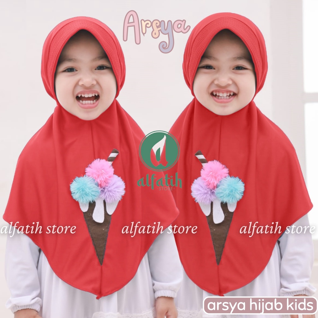 JILBAB ANAK TK - SD ARSYA ICE CREAM / ESKRIMAN / JILBAB ANAK USIA 4-7 TAHUN / PAKAIAN MUSLIM ANAK PEREMPUAN / KERUDUNG ANAK TK / HIJAB ANAK TK-SD KHIMAR ANAK