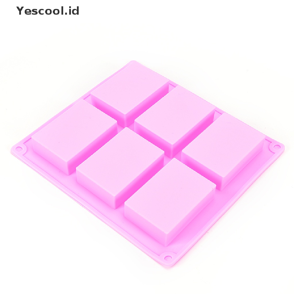 【Yescool】 6-Cavity Silicone Rectangle Soap Cake ice Mold Mould Tray For Homemade Craft DIY .