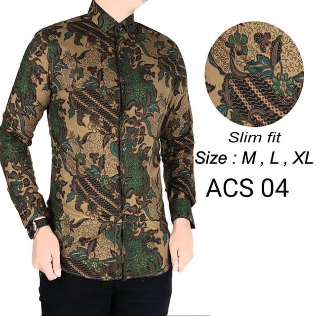 KEMEJA BATIK PRIA SLIM FIT BAJU BATIK PRIA SLIM FIT ACS04