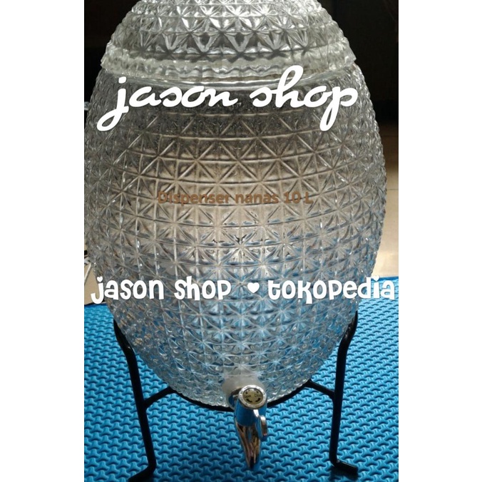 Dispenser Kaca Nanas 10L/Water Tank Nanas 10L/Dispenser Unik Kristal