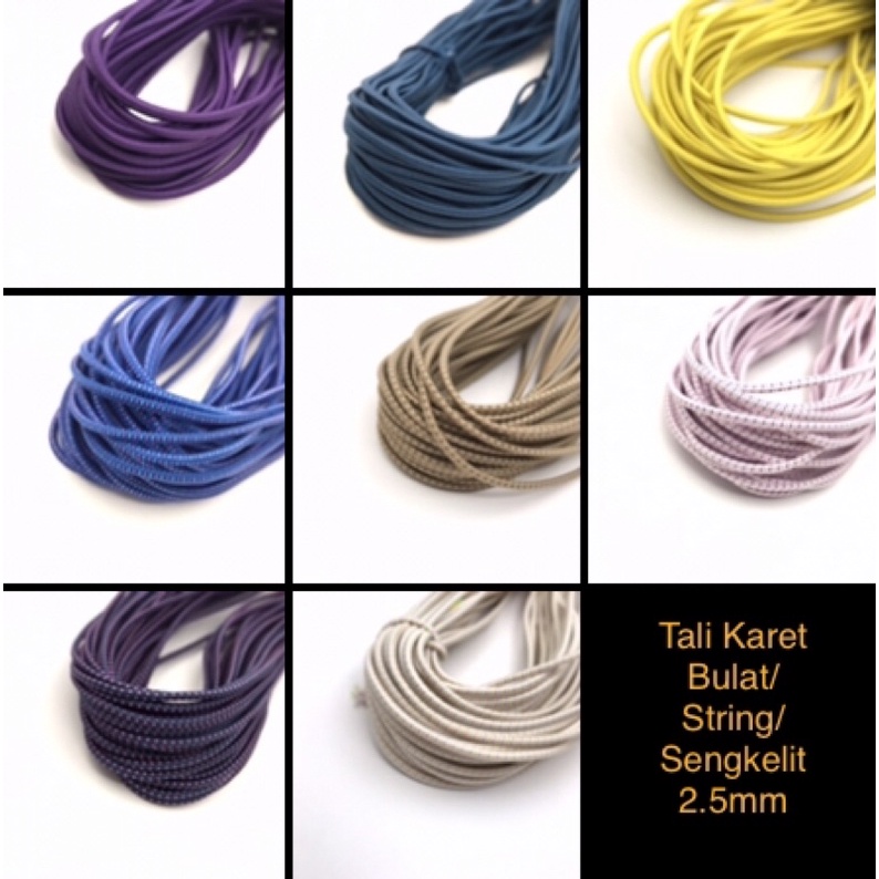 

TALI KARET 2.5mm [±22.8Meter/25Yards] KARET BULAT|STRING|SENGKELIT