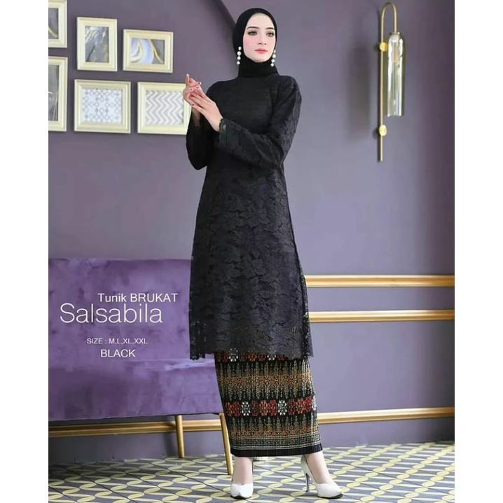 Kadai.baju / Kebaya tunik brukat polos / Kebaya jumbo wanita / Kebaya wisuda dan akad Size M L XL XXL