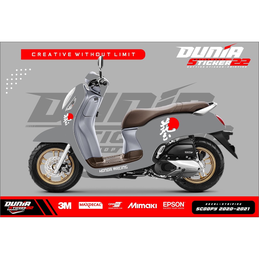 STICKER CUTTING SCOOPY  MOTIF TEXT JEPANG/ STICKER SCOOPY CUSTOM/ STICKER CUTTING SCOOPY TERMURAH-D8