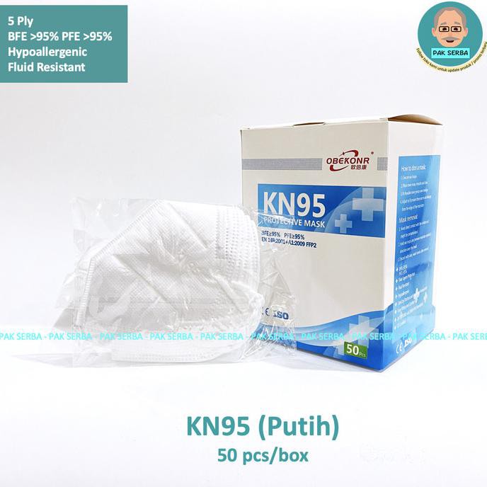 Face Mask Masker Medis KN95 Obekonr ISO 5 Ply (50 PCS) (Ready~stok)