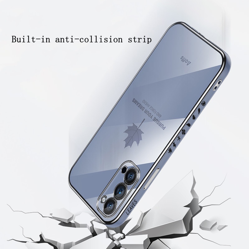 【Lanyard】Ultra-thin plating Case VIVO S1 PRO Y20S Y12 Y19 Y11 Y12S Y20i Y20 Y50 Y30 Y17 Y15 Y93 Y91C Luxury Maple Leaf Square Liquid Cover
