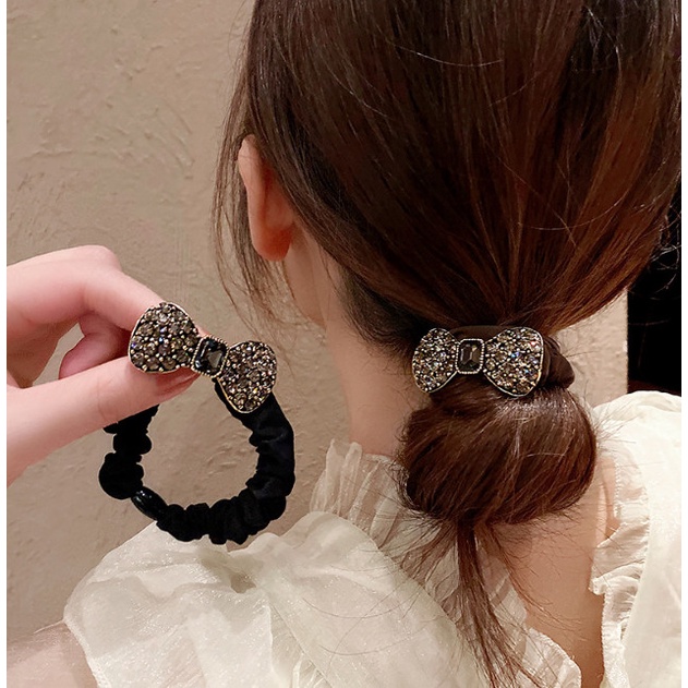 Ikat Karet Rambut Korea Scrunchies Elastis Stretch Pita Mutiara Chita