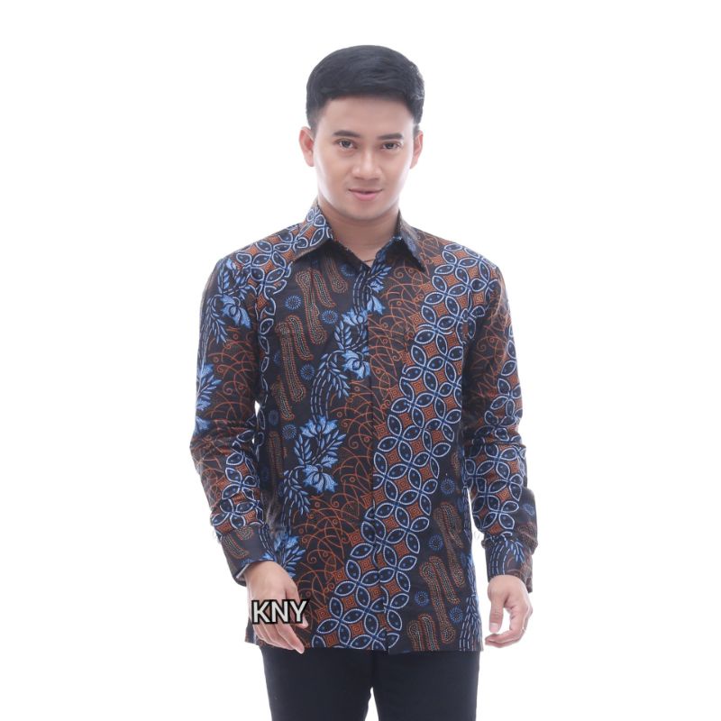 mahesa hitam kemeja batik pria lengan panjang M L XL XXL menyerap keringat