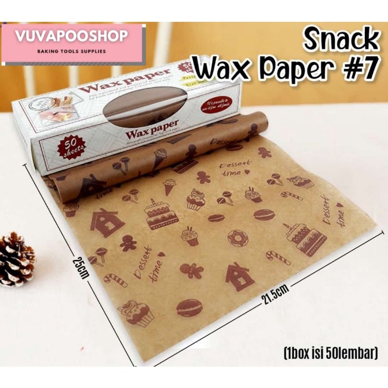 Snack Wax Paper / Kertas Wax Paper / Kertas Pembungkus Makanan Motif