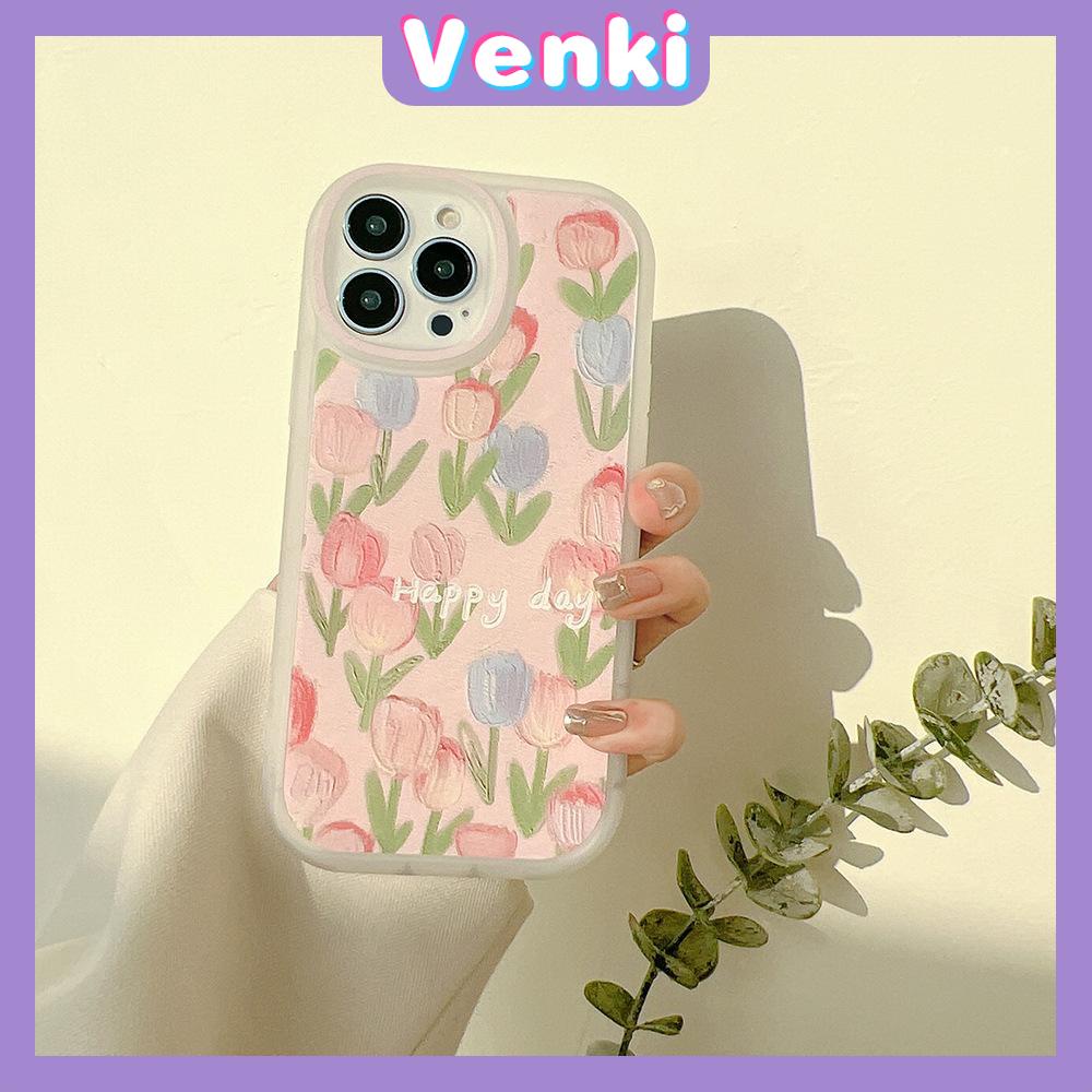 iPhone Case Silicone Soft Case Clear Case TPU Airbag Shockproof Full Coverage Protection Camera Pink Tulip Flower For iPhone 13 Pro Max iPhone 12 Pro Max iPhone 11 iPhone 7 Plus