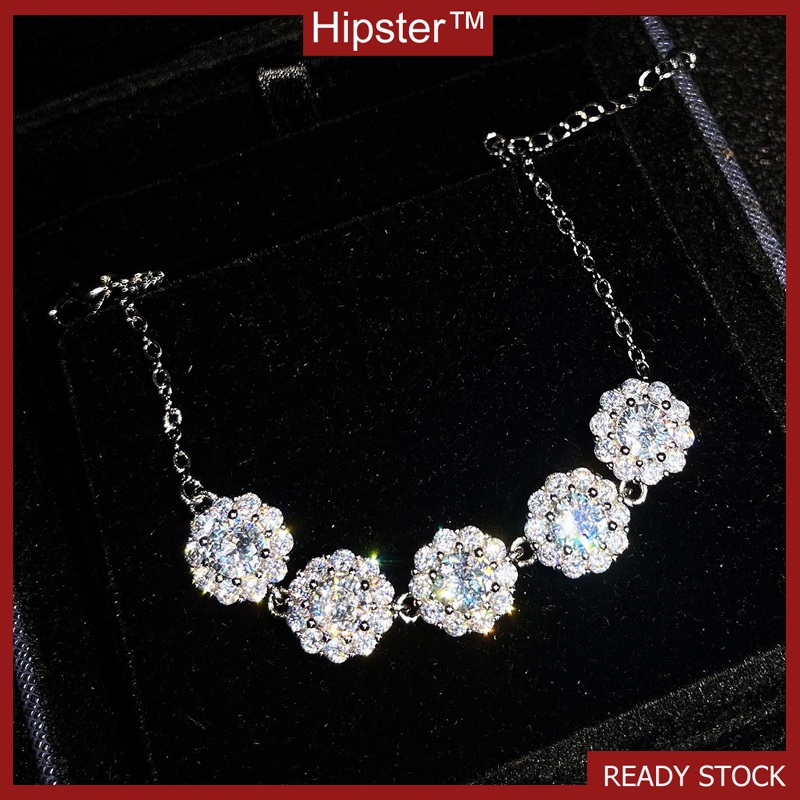 Luxury Fashion Snowflake Shape Moissanite Bracelet